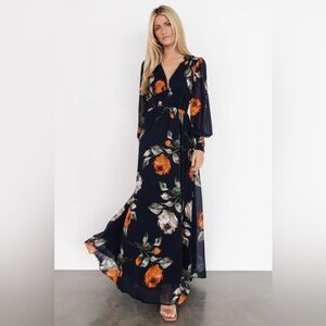Baltic Born Olivia Maxi Dress in Midnight Navy Floral 2XL